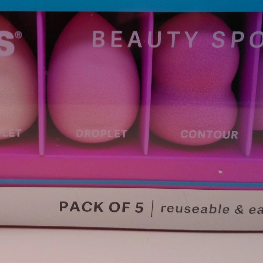 Bliss Beauty Sponge Collection Pack of 5 Makeup Blenders Pink Purple New